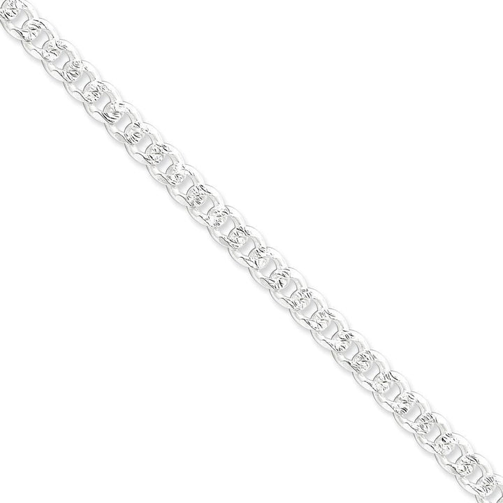 Lovely Rita's Bracelets Size 7 Silver 7.00-mm Solid Pave Link Curb Chain