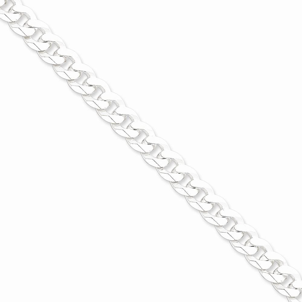 Lovely Rita's Bracelets Size 7 Silver 8.50-mm Solid Beveled Link Curb Chain