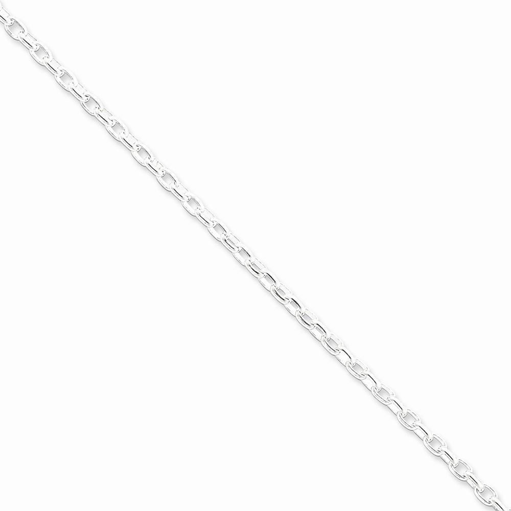 Lovely Rita's Bracelets Size 7 Silver Polish 3.20-mm Fancy Oval Rolo Necklace