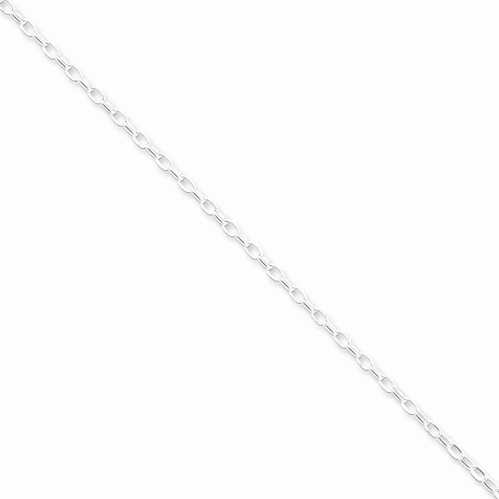 Lovely Rita's Bracelets Size 7 Silver Polished 2.50-mm Oval Rolo Necklace