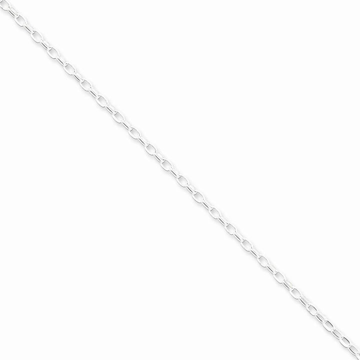Lovely Rita's Bracelets Size 7 Silver Polished 2.50-mm Oval Rolo Necklace