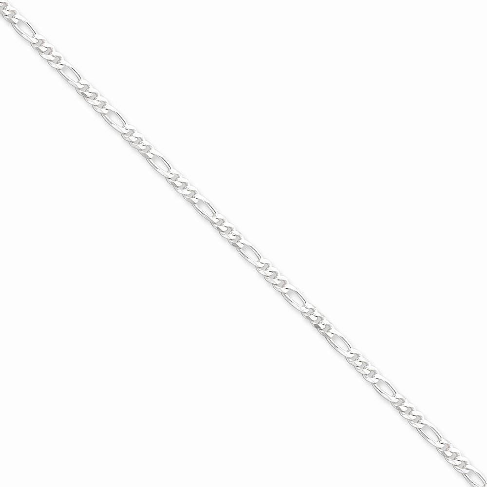 Lovely Rita's Bracelets Size 7 Silver Polished 3.00-mm Solid Figaro Chain