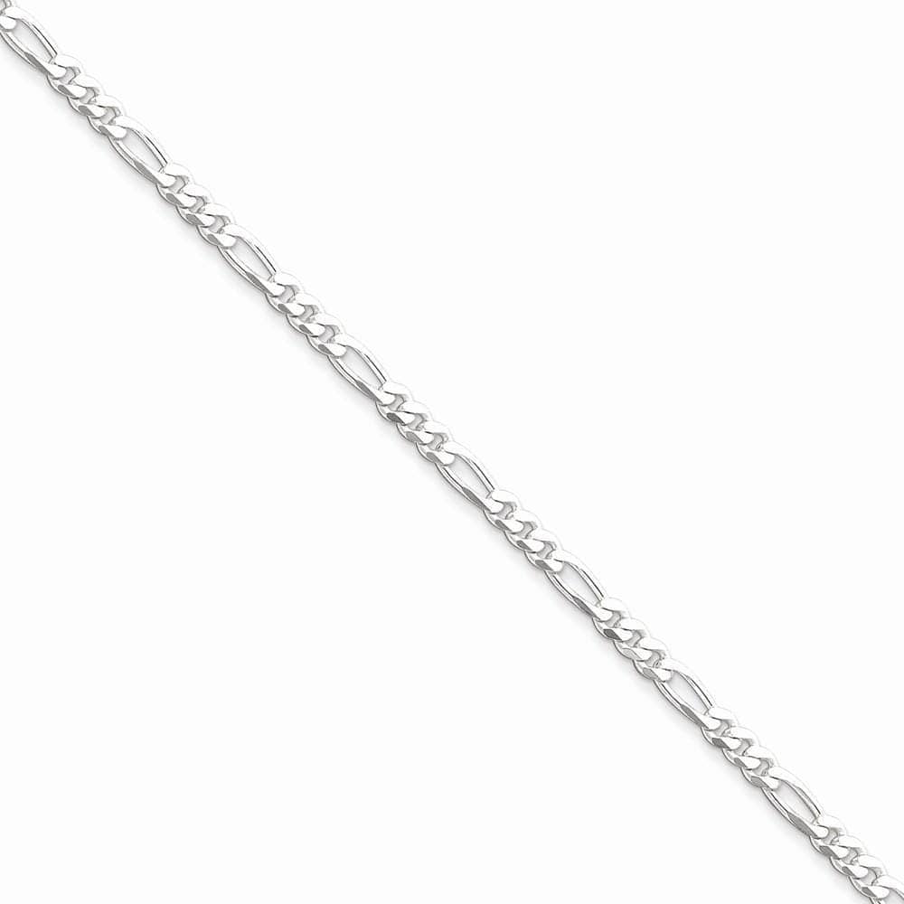 Lovely Rita's Bracelets Size 7 Silver Polished 4.00-mm Solid Figaro Chain