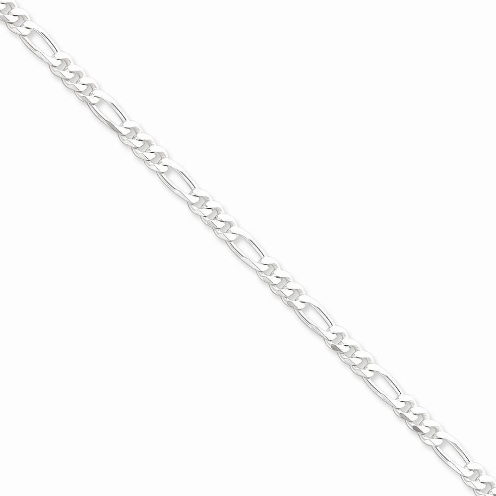 Lovely Rita's Bracelets Size 7 Silver Polished 4.25-mm Solid Figaro Chain