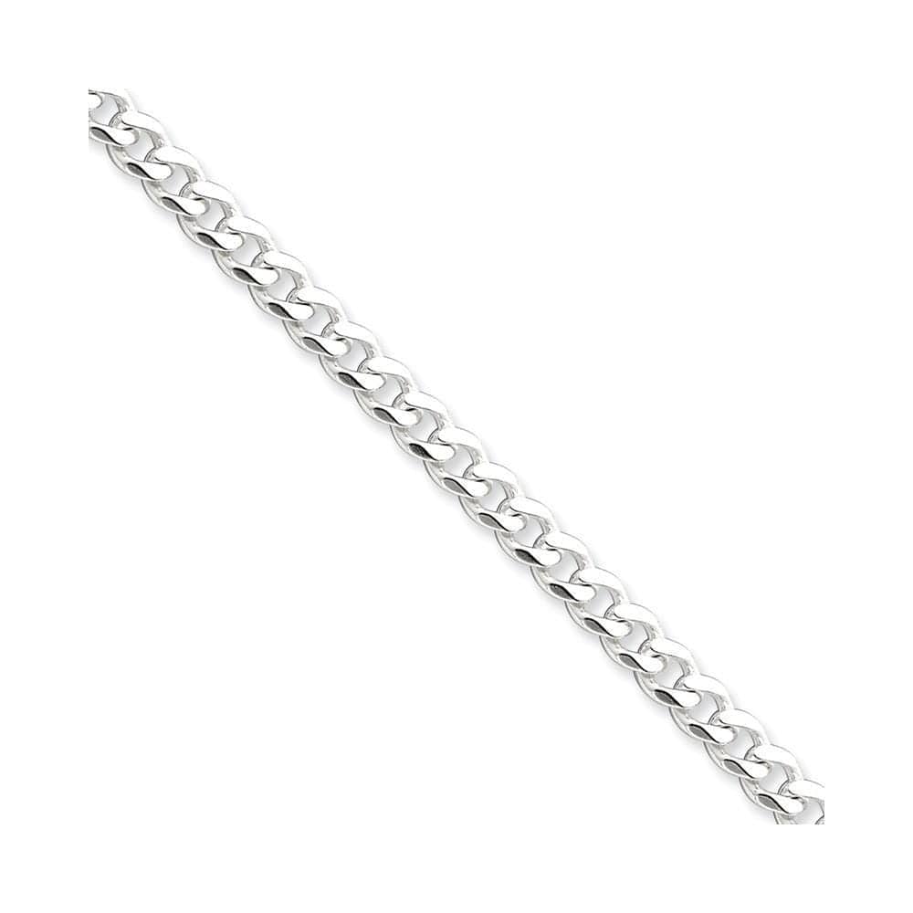Lovely Rita's Bracelets Size 7 Silver Polished 6.00-mm Solid Curb Link Chain