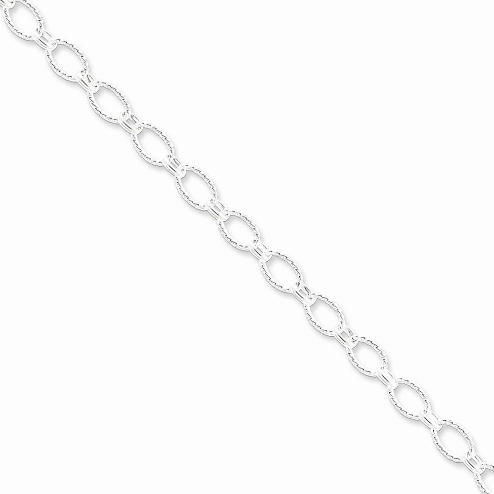 Lovely Rita's Bracelets Size 7 Silver Polished 6.10-mm Fancy Rolo Chain