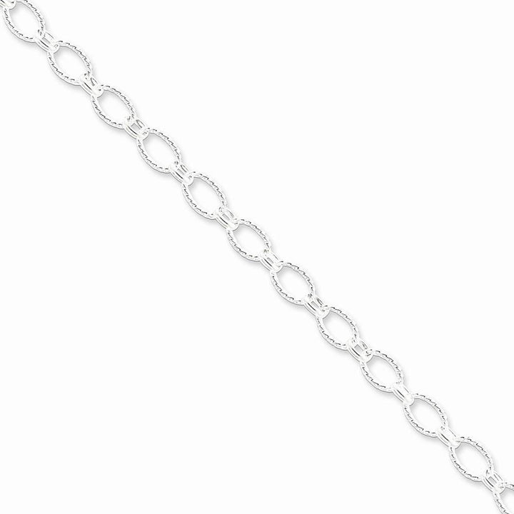 Lovely Rita's Bracelets Size 7 Silver Polished 6.10-mm Fancy Rolo Chain