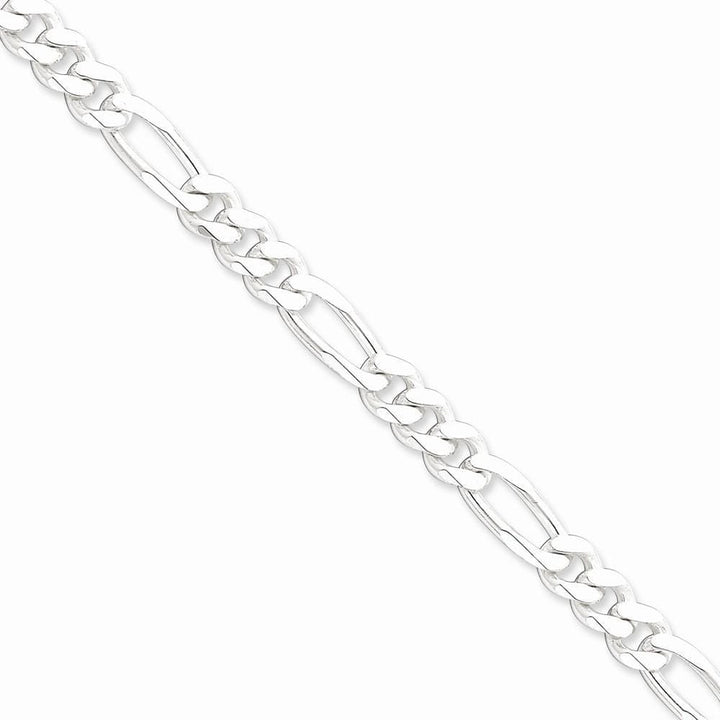 Lovely Rita's Bracelets Size 7 Silver Polished 7.75-mm Solid Figaro Chain