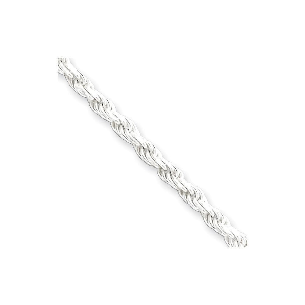 Lovely Rita's Bracelets Size 7 Silver Polished D.C 2.75-mm Solid Rope Chain