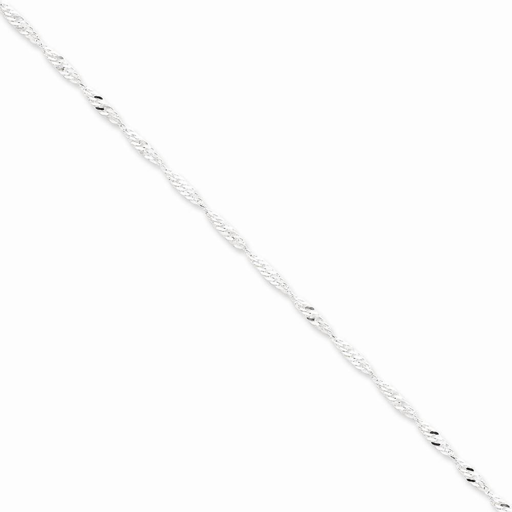 Lovely Rita's Bracelets Size 7 Silver Polished Twisted 2.25mm Singapore Chain