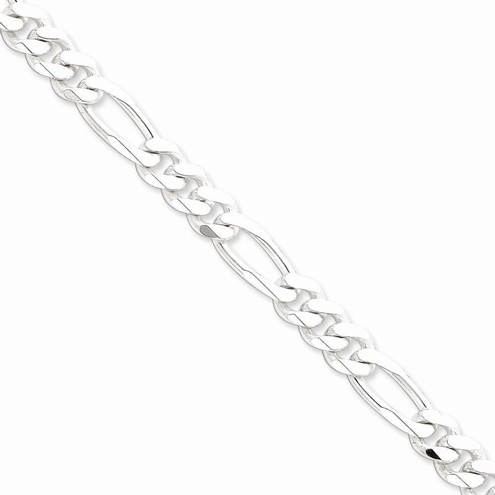 Lovely Rita's Bracelets Size 8 Silver Polished 9.00-mm Solid Figaro Chain
