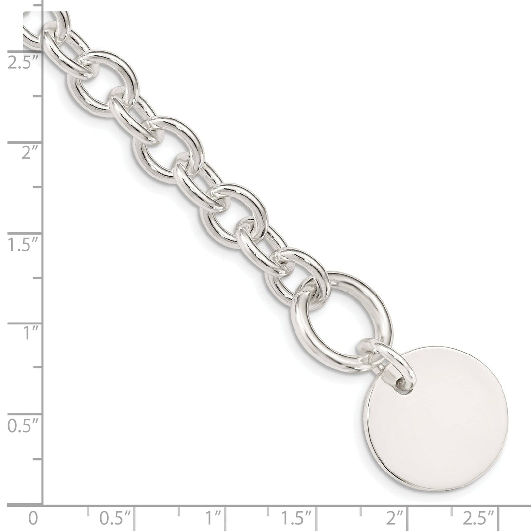 Lovely Rita's Bracelets SS Circular Disc on Fancy Link Bracelet