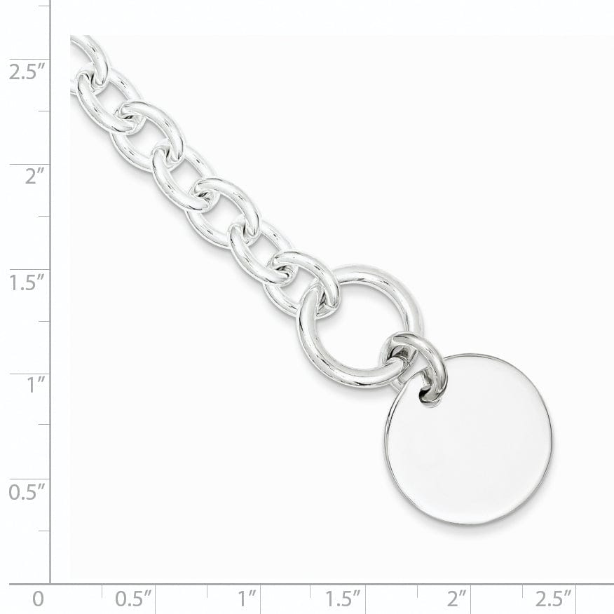 Lovely Rita's Bracelets SS Circular Disc on Fancy Link Bracelet