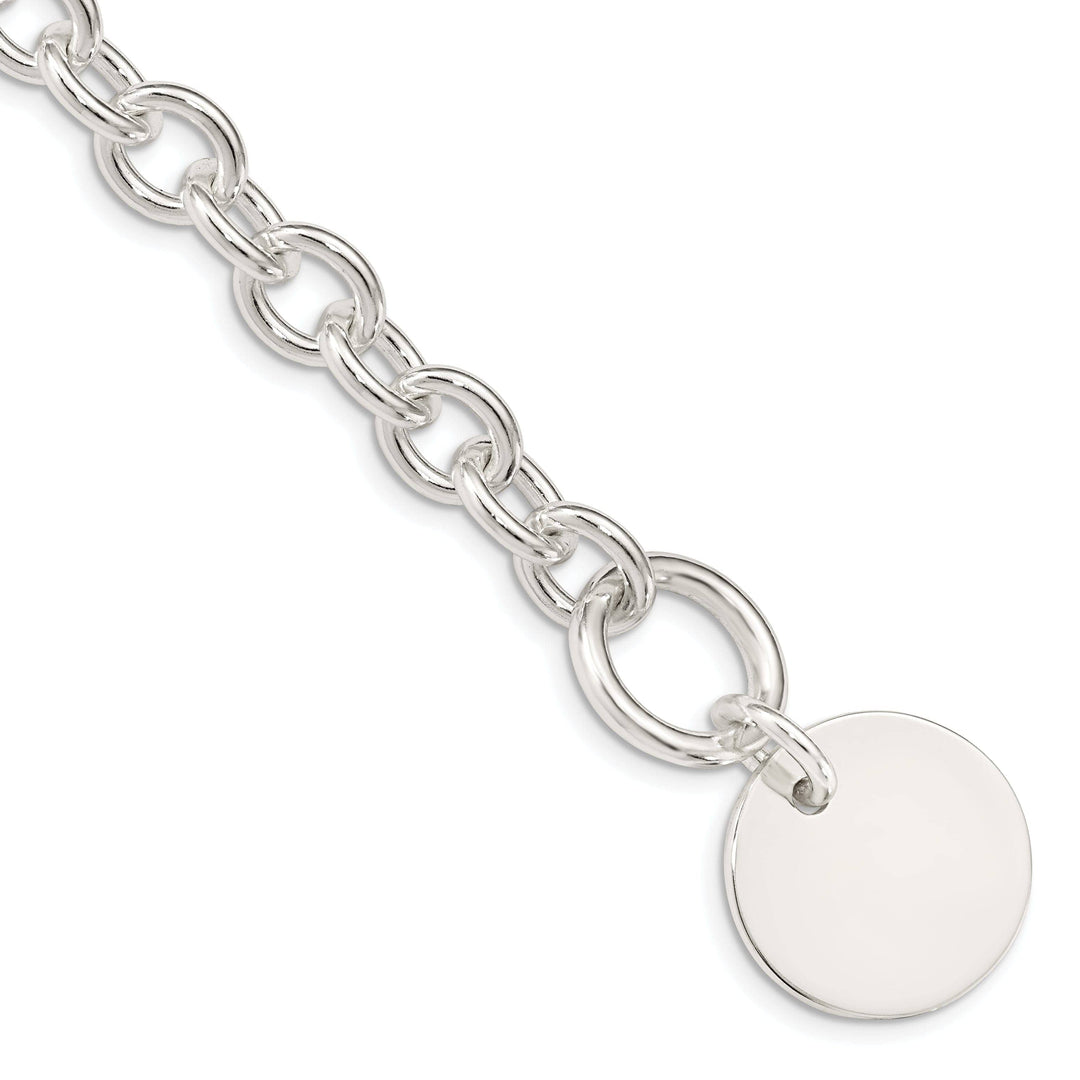Lovely Rita's Bracelets SS Circular Disc on Fancy Link Bracelet