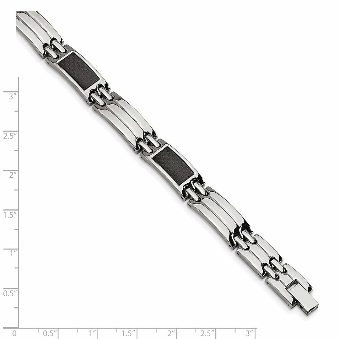 Chisel Bracelets Stainless Steel Black Carbon Fiber Bracelet