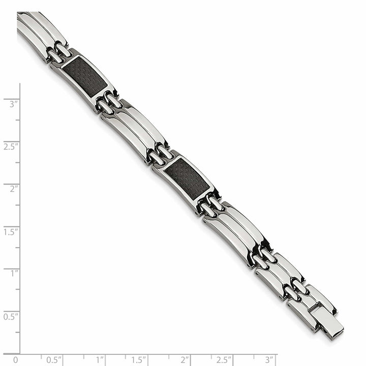 Chisel Bracelets Stainless Steel Black Carbon Fiber Bracelet