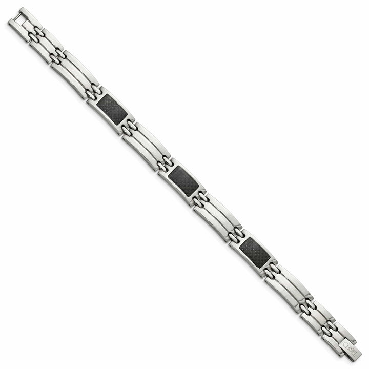 Chisel Bracelets Stainless Steel Black Carbon Fiber Bracelet