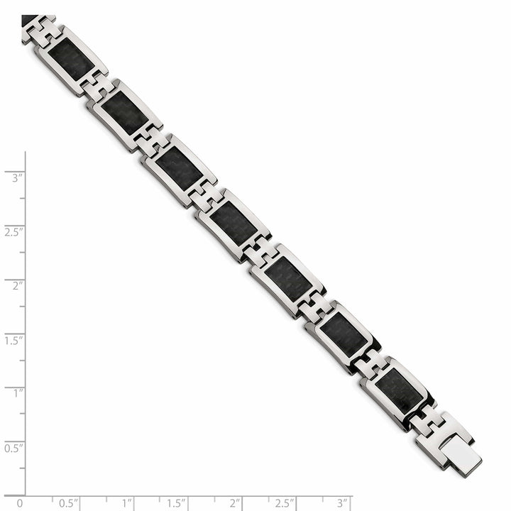 Chisel Bracelets Stainless Steel Black Carbon Fiber Bracelet