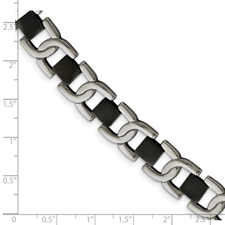 Chisel Bracelets Stainless Steel Black Color Accent Fancy Bracelet