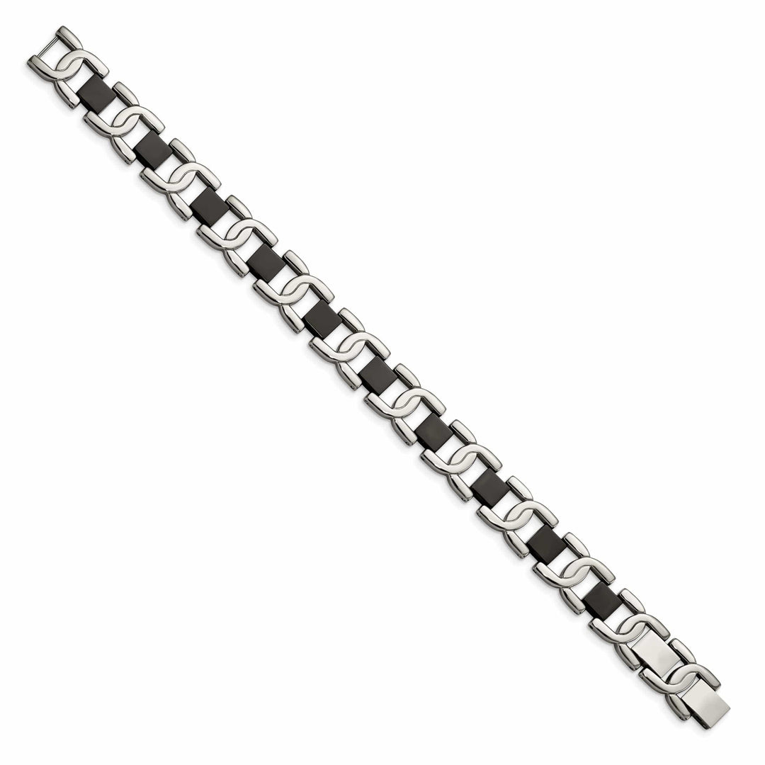 Chisel Bracelets Stainless Steel Black Color Accent Fancy Bracelet