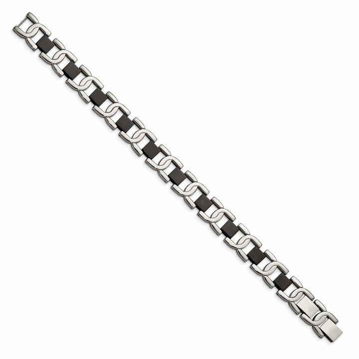 Chisel Bracelets Stainless Steel Black Color Accent Fancy Bracelet