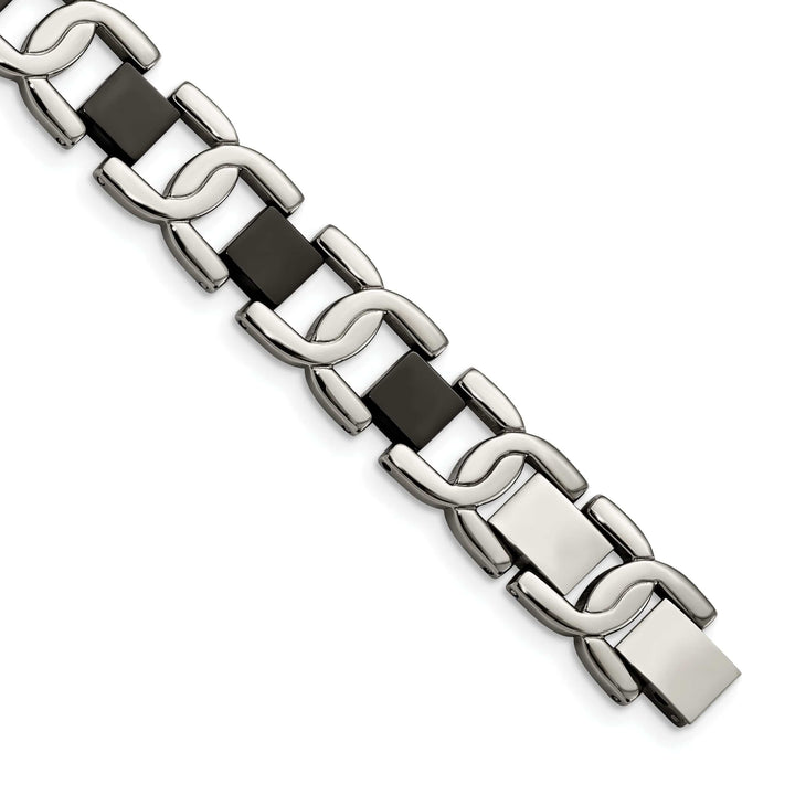 Chisel Bracelets Stainless Steel Black Color Accent Fancy Bracelet