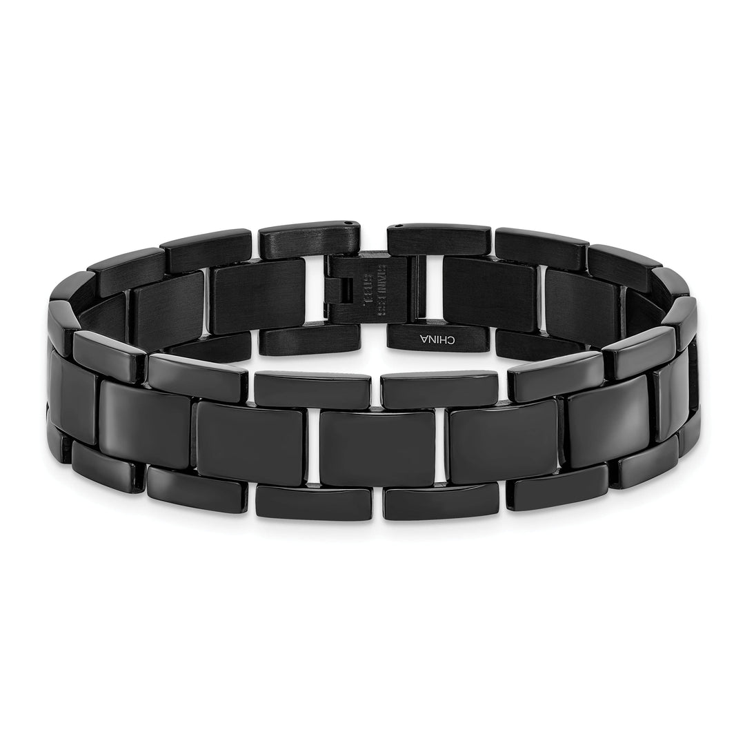 Chisel Bracelets Stainless Steel Black Colotr Fold Over Bracelet