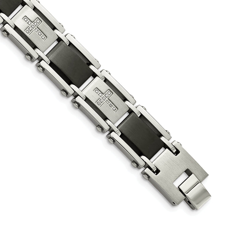 Chisel Bracelets Stainless Steel Black Plated Diamond Bracelet