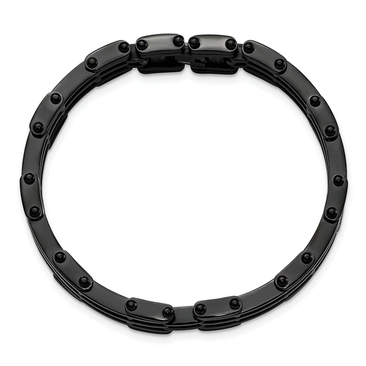 Chisel Bracelets Stainless Steel Black Plated Fold Over Bracelet