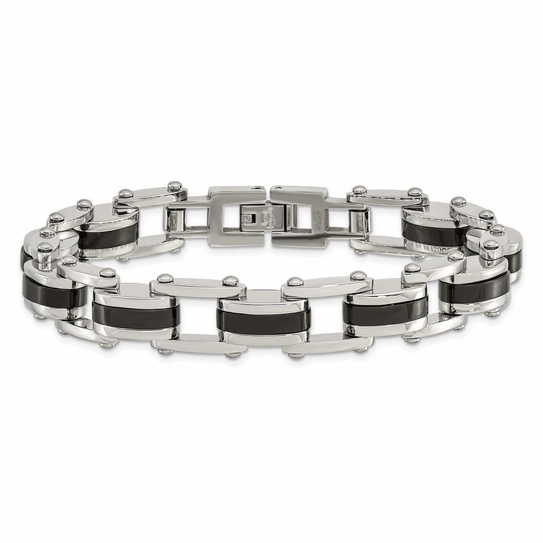 Chisel Bracelets Stainless Steel Black Plating Fold Over Bracelet