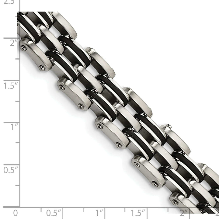 Chisel Bracelets Stainless Steel Black Rubber Fold Over Bracelet