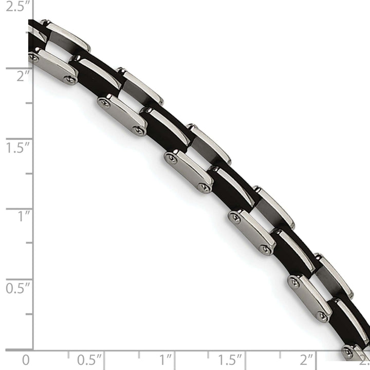 Chisel Bracelets Stainless Steel Black Rubber Fold Over Bracelet