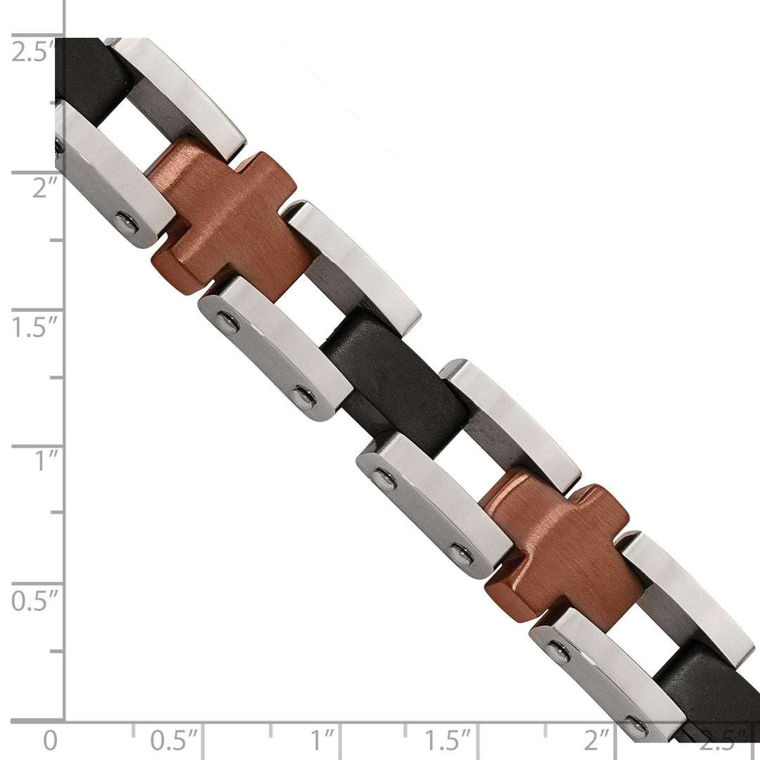 Chisel Bracelets Stainless Steel Chocolate/Black Fold Over Bracelet