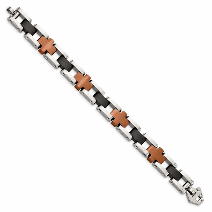 Chisel Bracelets Stainless Steel Chocolate/Black Fold Over Bracelet