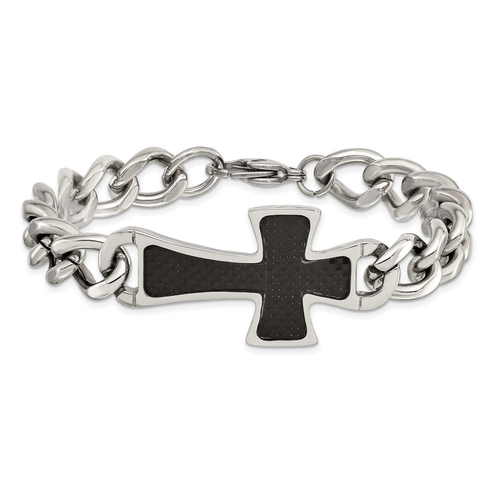 Chisel Bracelets Stainless Steel Cross Curb Bracelet