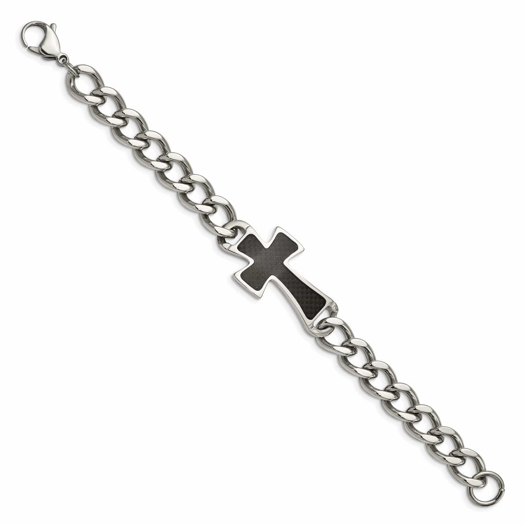 Chisel Bracelets Stainless Steel Cross Curb Bracelet