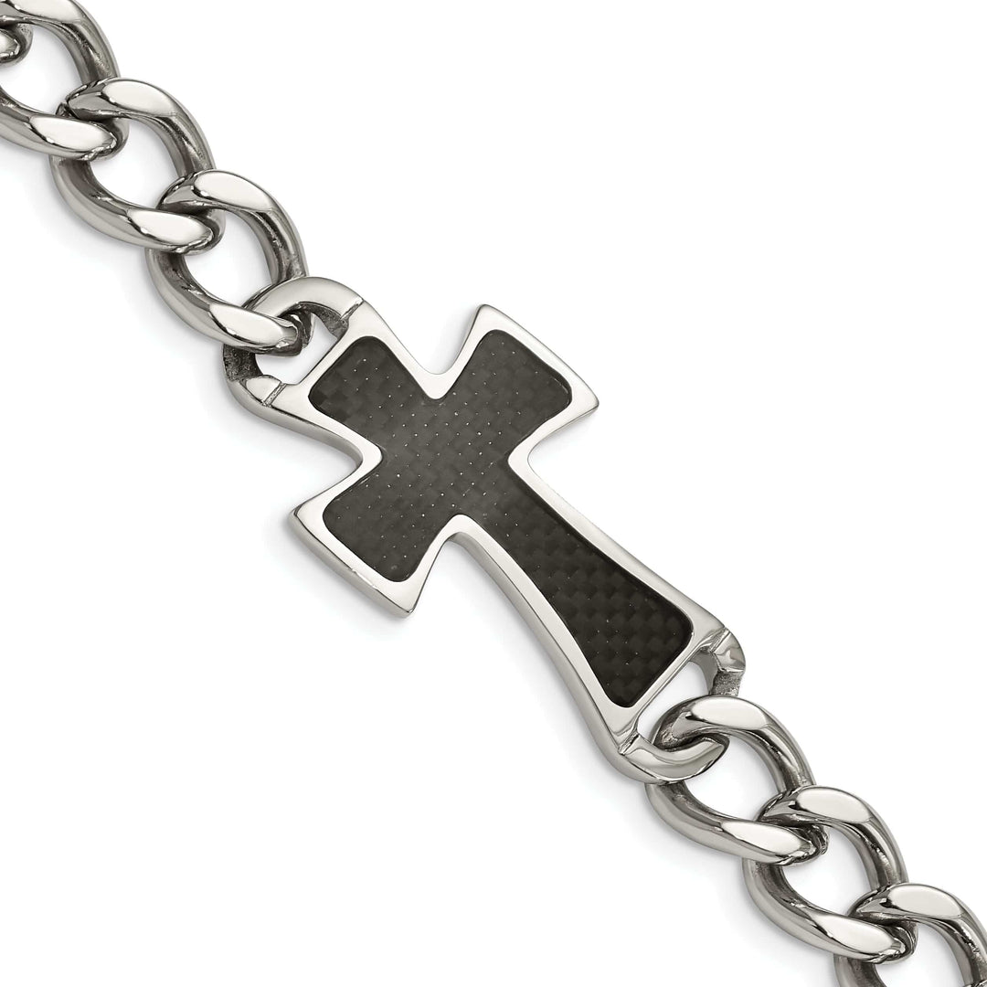 Chisel Bracelets Stainless Steel Cross Curb Bracelet