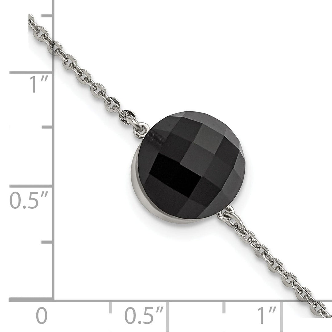 Chisel Bracelets Stainless Steel Dark Brown Glass Bracelet