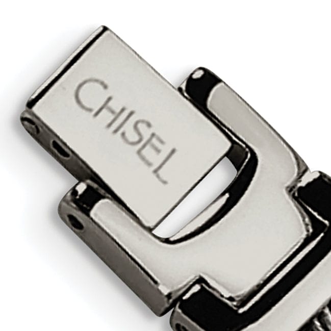 Chisel Bracelets Stainless Steel Grey Cable Fold Over Bracelet