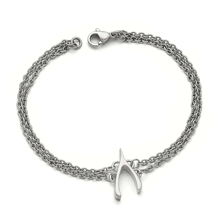 Chisel Bracelets Stainless Steel Polished Wishbone Bracelet