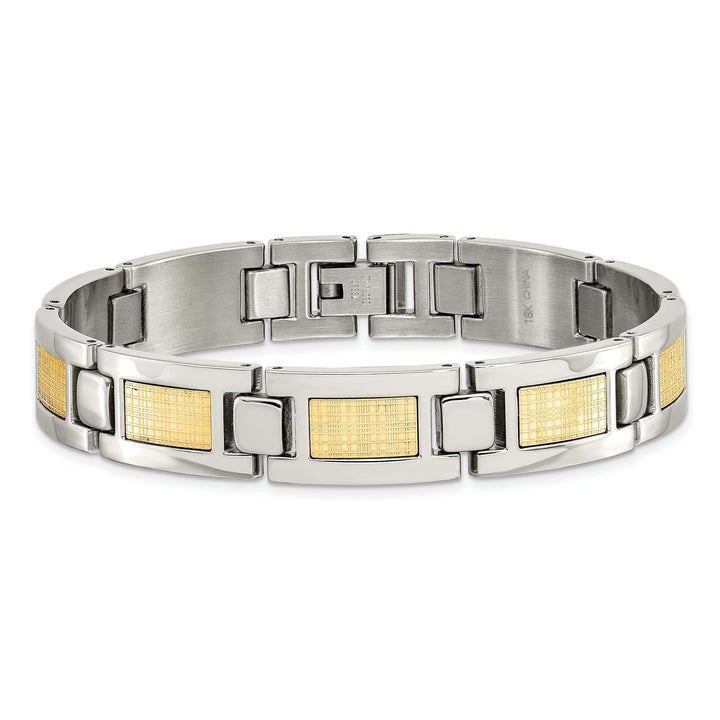 Chisel Bracelets Steel 18K Gold Filled Accent Fold Over Bracelet