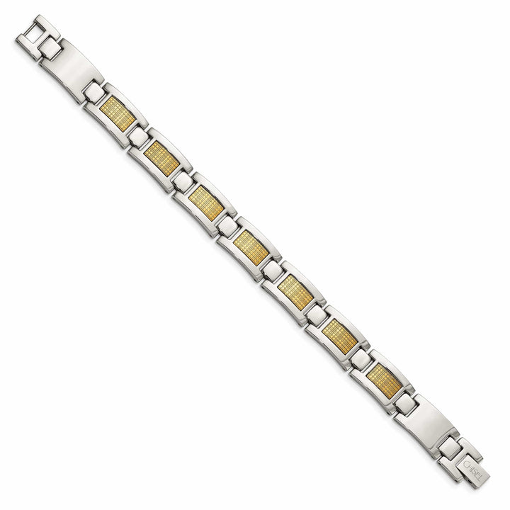 Chisel Bracelets Steel 18K Gold Filled Accent Fold Over Bracelet