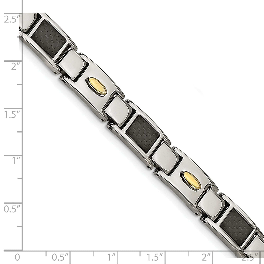 Chisel Bracelets Steel Black Carbon 24k Gold Fiber Bracelet