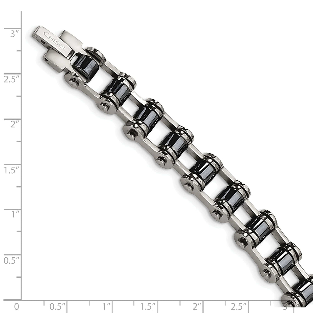 Chisel Bracelets Steel Black Plating Magnetic Links Bracelet