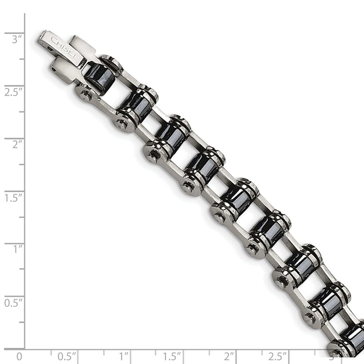 Chisel Bracelets Steel Black Plating Magnetic Links Bracelet