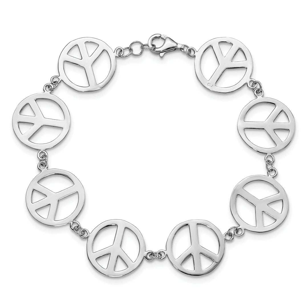 Lovely Rita's Bracelets Sterling Silver 7.25 in Peace Symbol Bracelet