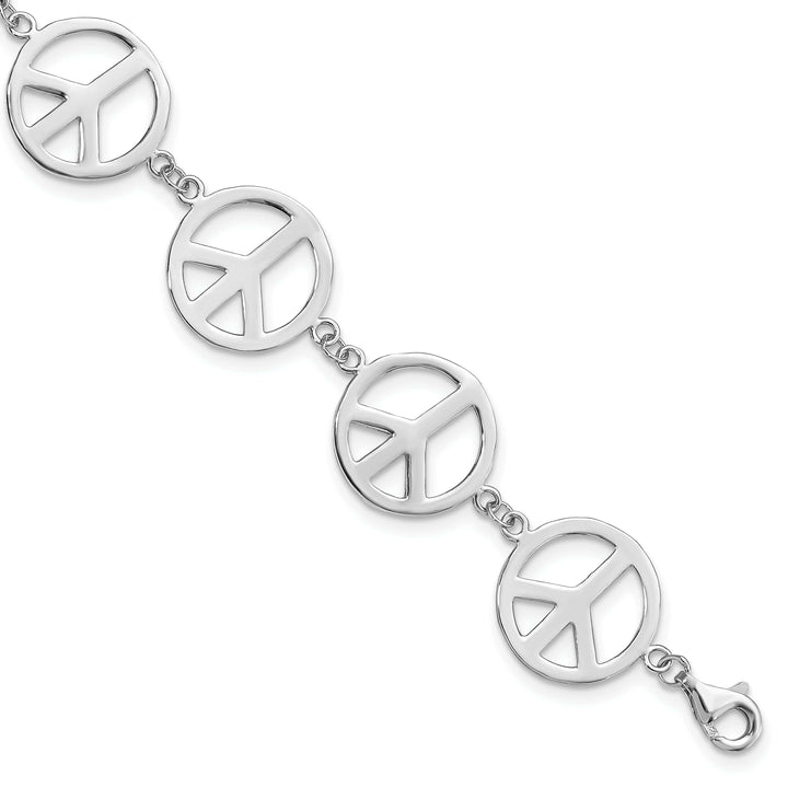 Lovely Rita's Bracelets Sterling Silver 7.25 in Peace Symbol Bracelet