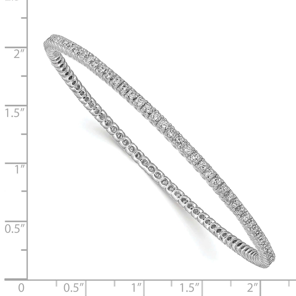 Sterling Shimmer Bracelets Sterling Silver 93 Stone CZ Bangle