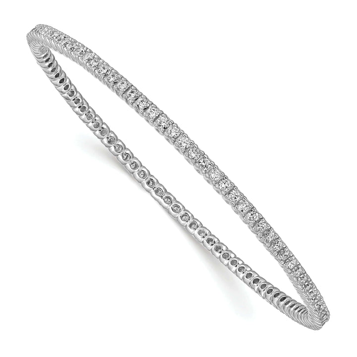 Sterling Shimmer Bracelets Sterling Silver 93 Stone CZ Bangle