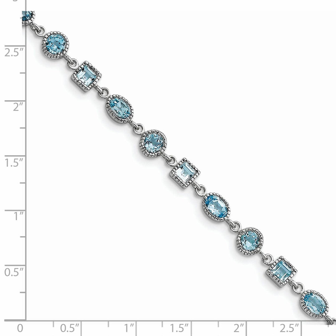 Lovely Rita's Bracelets Sterling Silver Blue Topaz Gemstone Bracelet